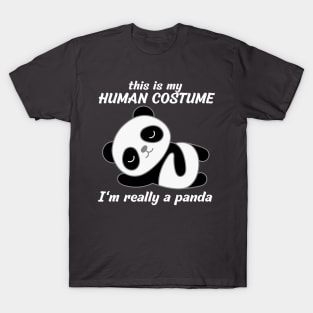 Funny Human Costume Panda T-Shirt